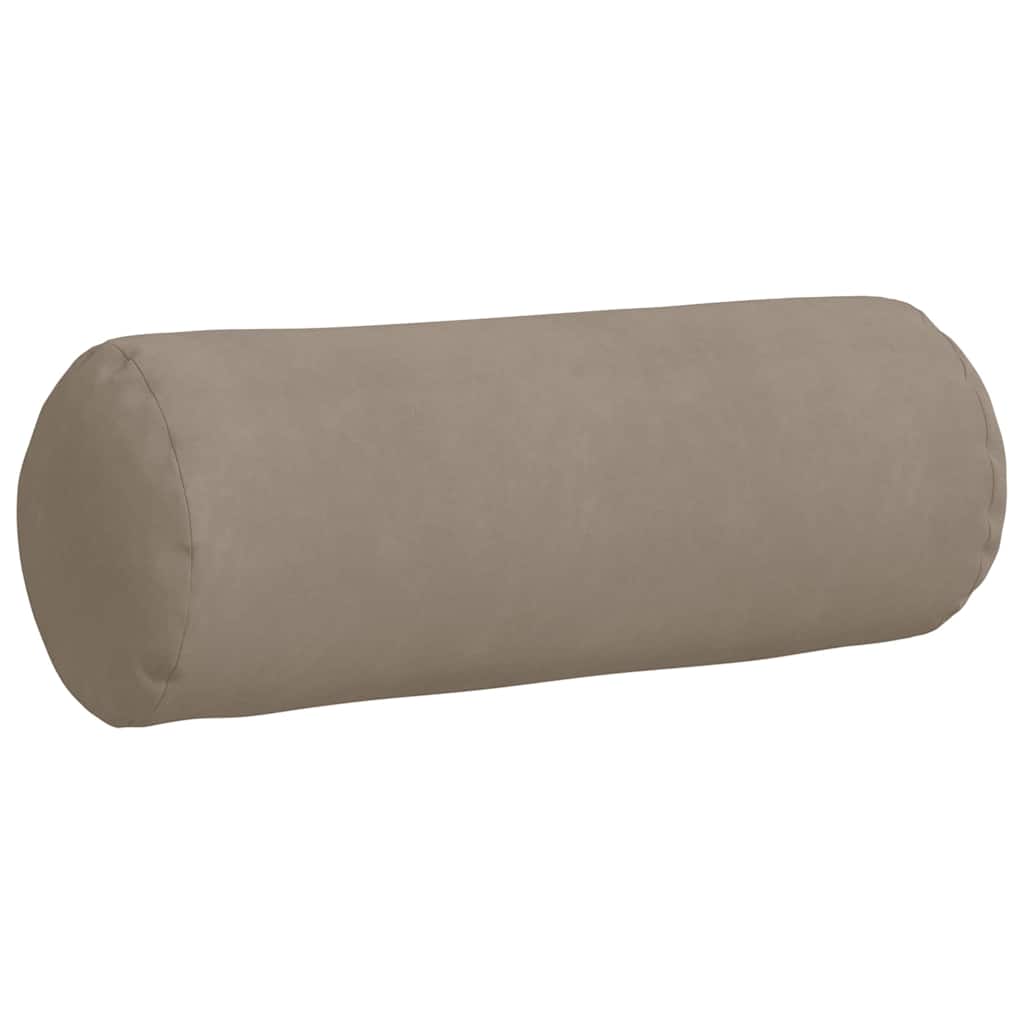 Traversins 2 pièces taupe Ø 25 x 70 cm tissu microfibre