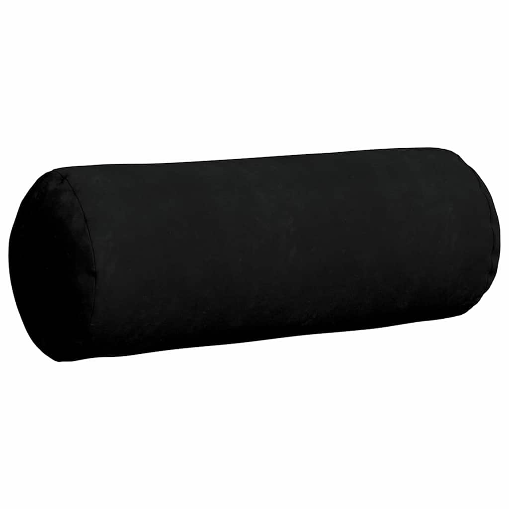 Bolster Cushions 2 Pieces Black Ø 25 x 70 cm Microfiber Fabric