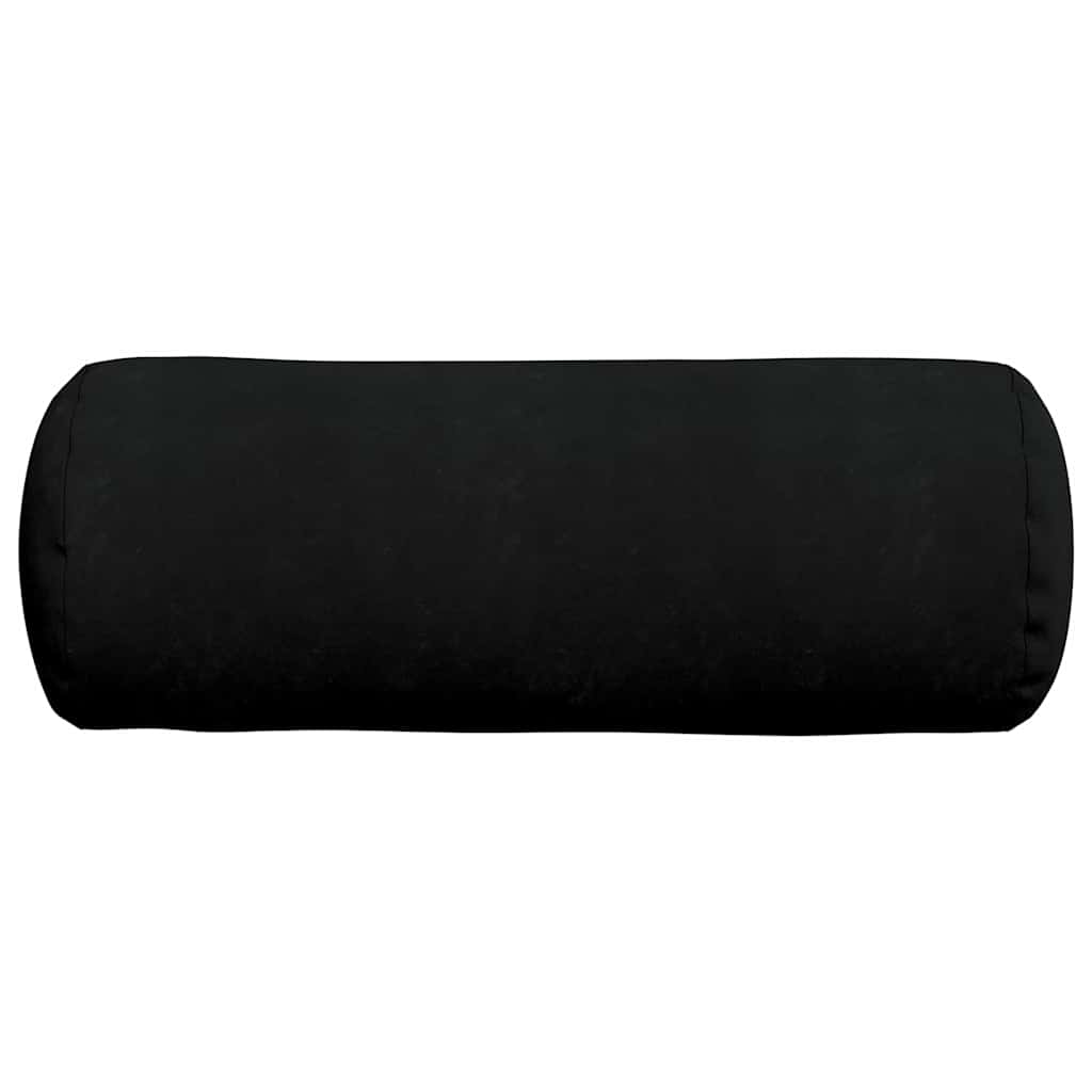 Bolster Cushions 2 Pieces Black Ø 25 x 70 cm Microfiber Fabric