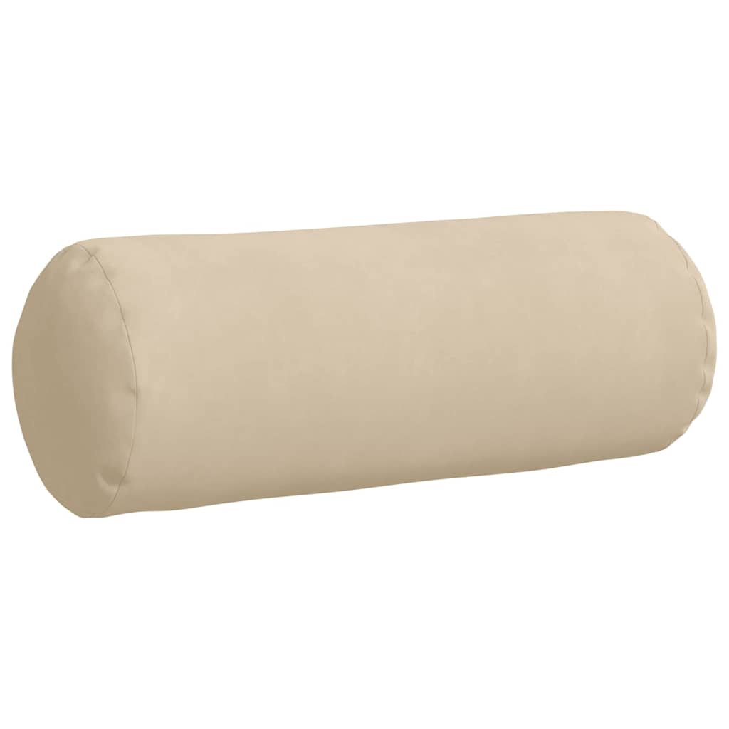Bolster Cushions 2 Pieces Cream Ø 25 x 70 cm Microfiber Fabric