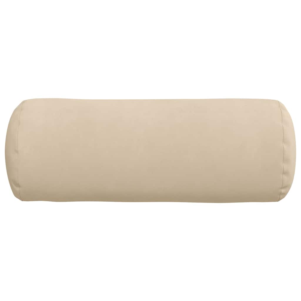 Bolster Cushions 2 Pieces Cream Ø 25 x 70 cm Microfiber Fabric