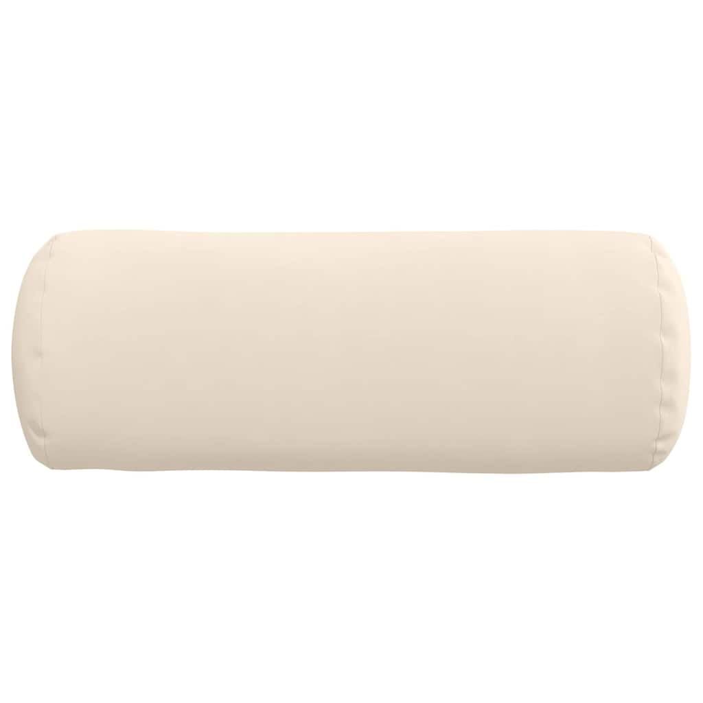 Bolster Pillows, 2 Pieces, Beige, Ø 25 x 70 cm, Microfiber Fabric