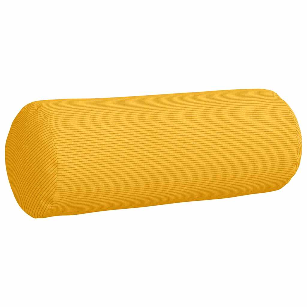 Bolster Cushions 2 Pieces Light Yellow Ø 25 x 70 cm Corduroy Fabric