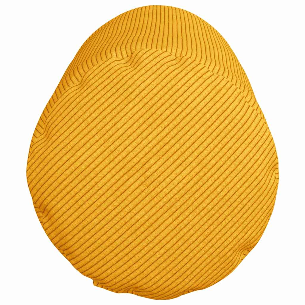 Bolster Cushions 2 Pieces Light Yellow Ø 25 x 70 cm Corduroy Fabric