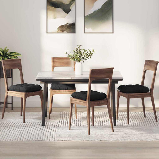 Sitzkissen 4 pcs Schwarz 40 x 40 x 12 cm Stoff