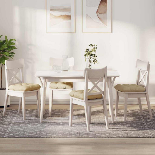 Sitzkissen 4 pcs Creme 40 x 40 x 12 cm Stoff