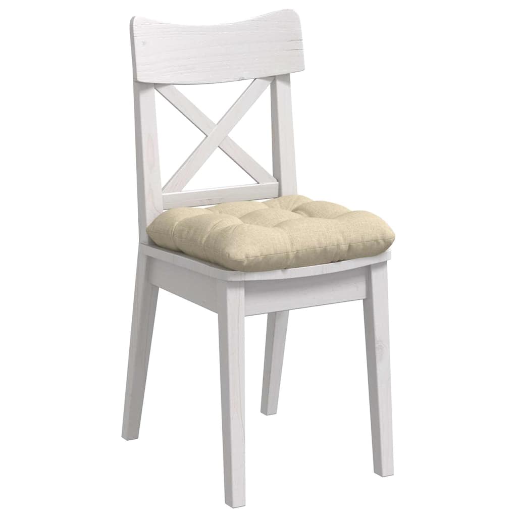 Coussins d'assise 4 pcs Crème 40 x 40 x 12 cm Tissu
