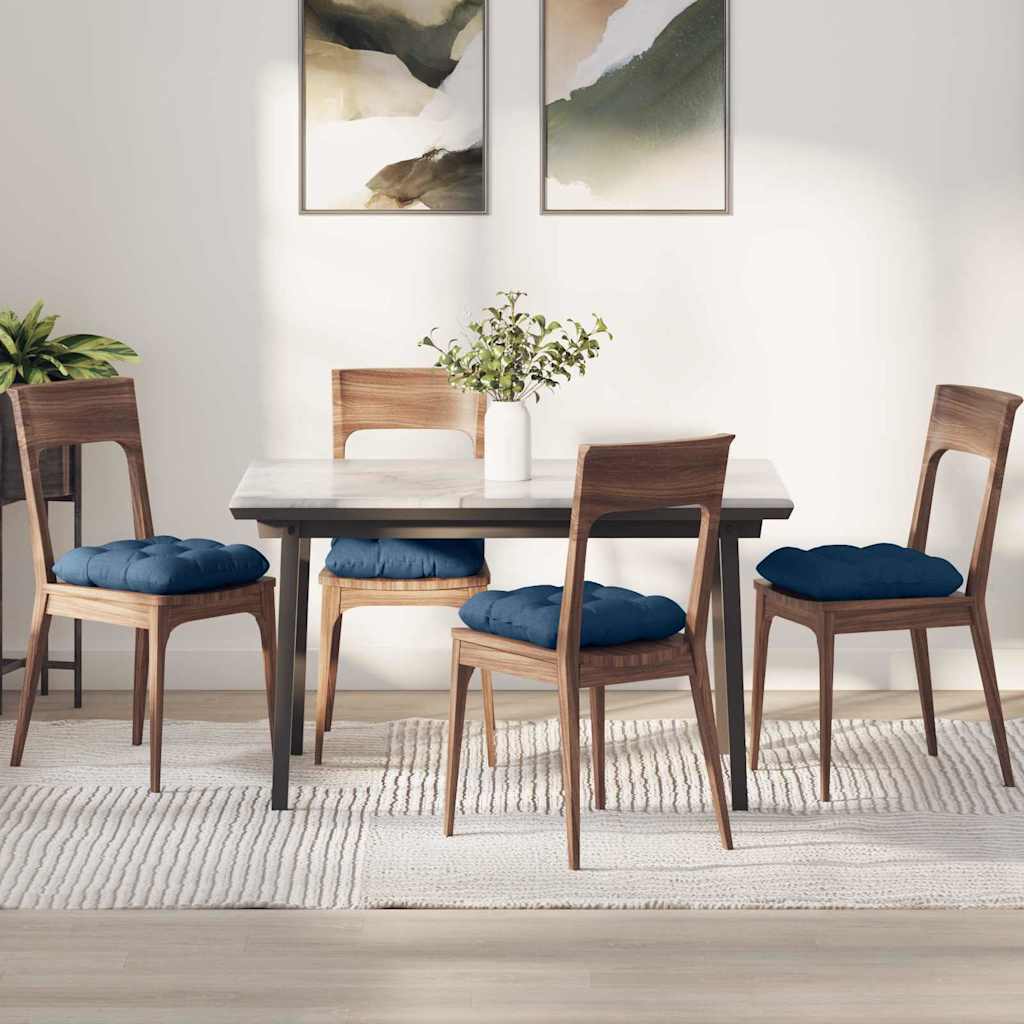 Sitzkissen 4 pcs Blau 40 x 40 x 12 cm Stoff