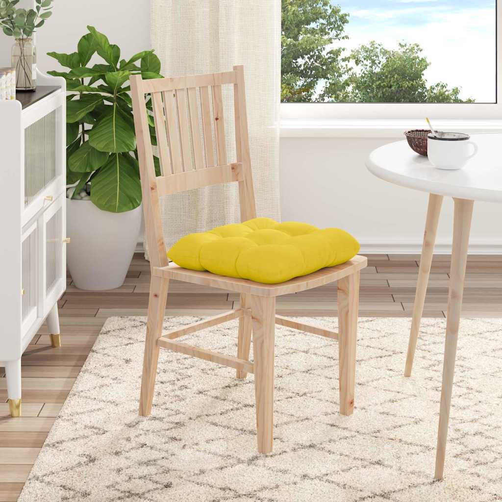 Sitzkissen 4 pcs Helles Gelb 40 x 40 x 12 cm Stoff