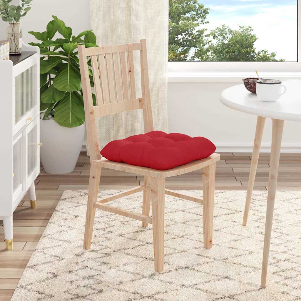 Coussins d'assise 4 pcs Rouge 40 x 40 x 12 cm Tissu