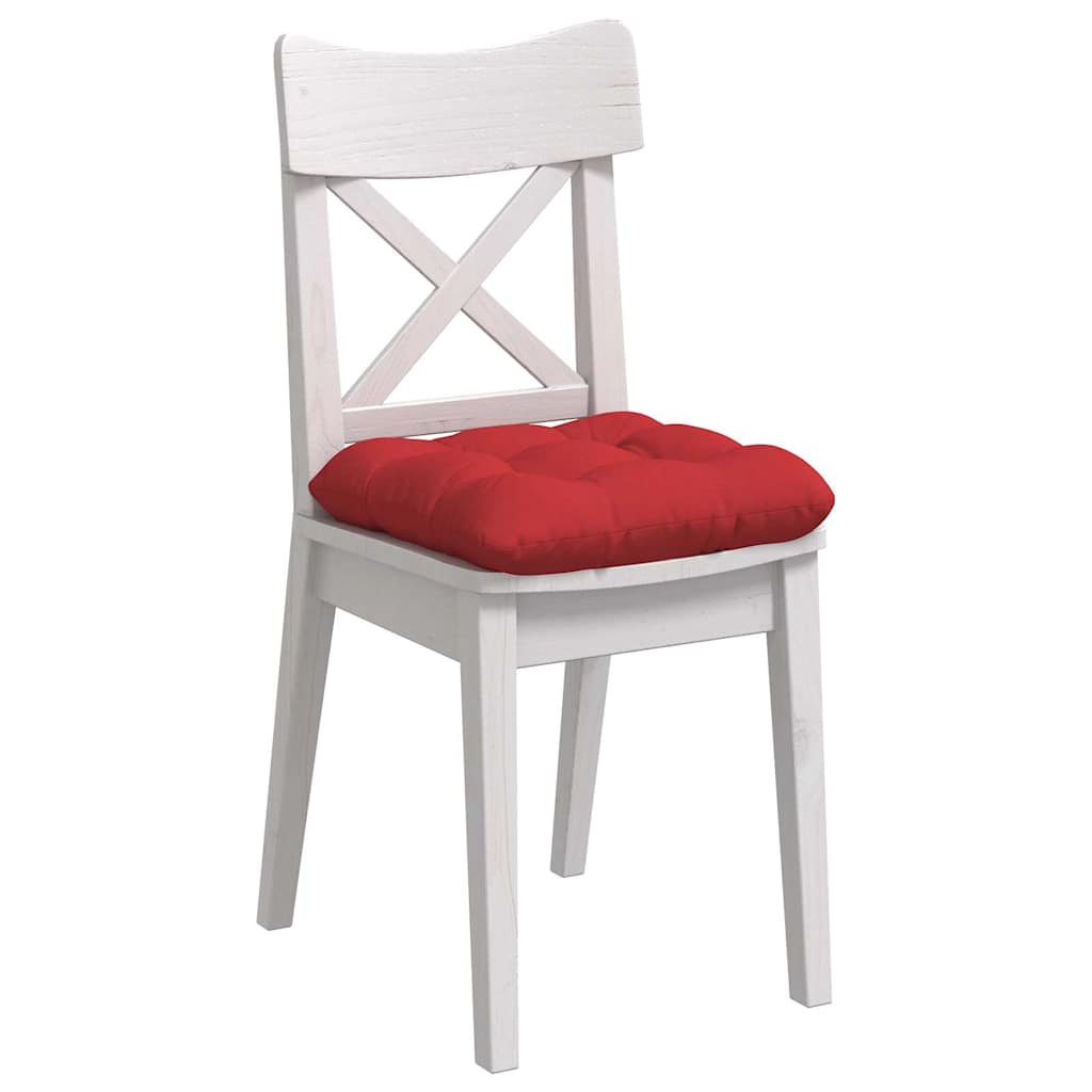 Coussins d'assise 4 pcs Rouge 40 x 40 x 12 cm Tissu
