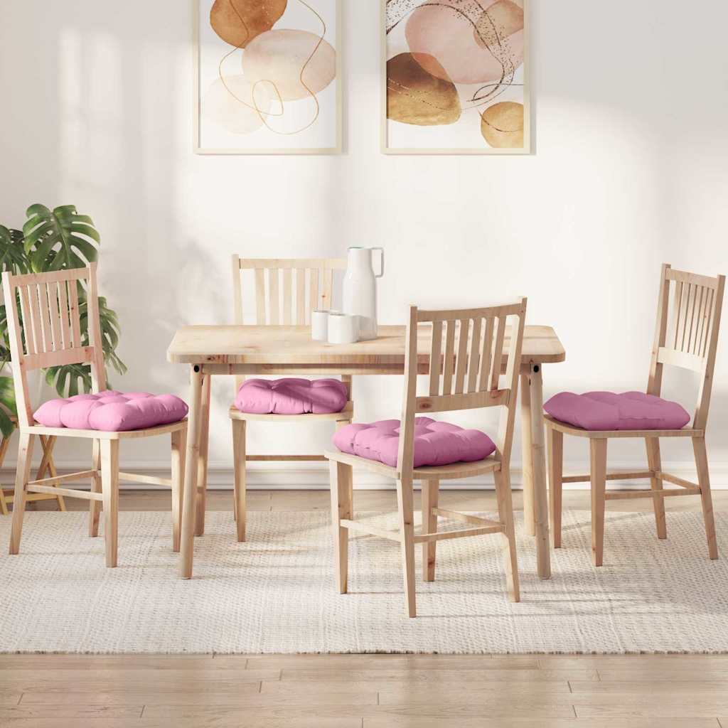Coussins de chaise 4 pcs Rose 40 x 40 x 12 cm Tissu