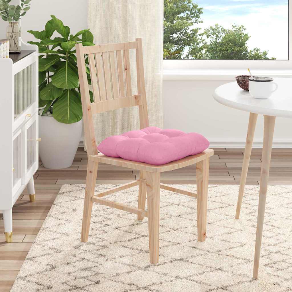 Coussins de chaise 4 pcs Rose 40 x 40 x 12 cm Tissu