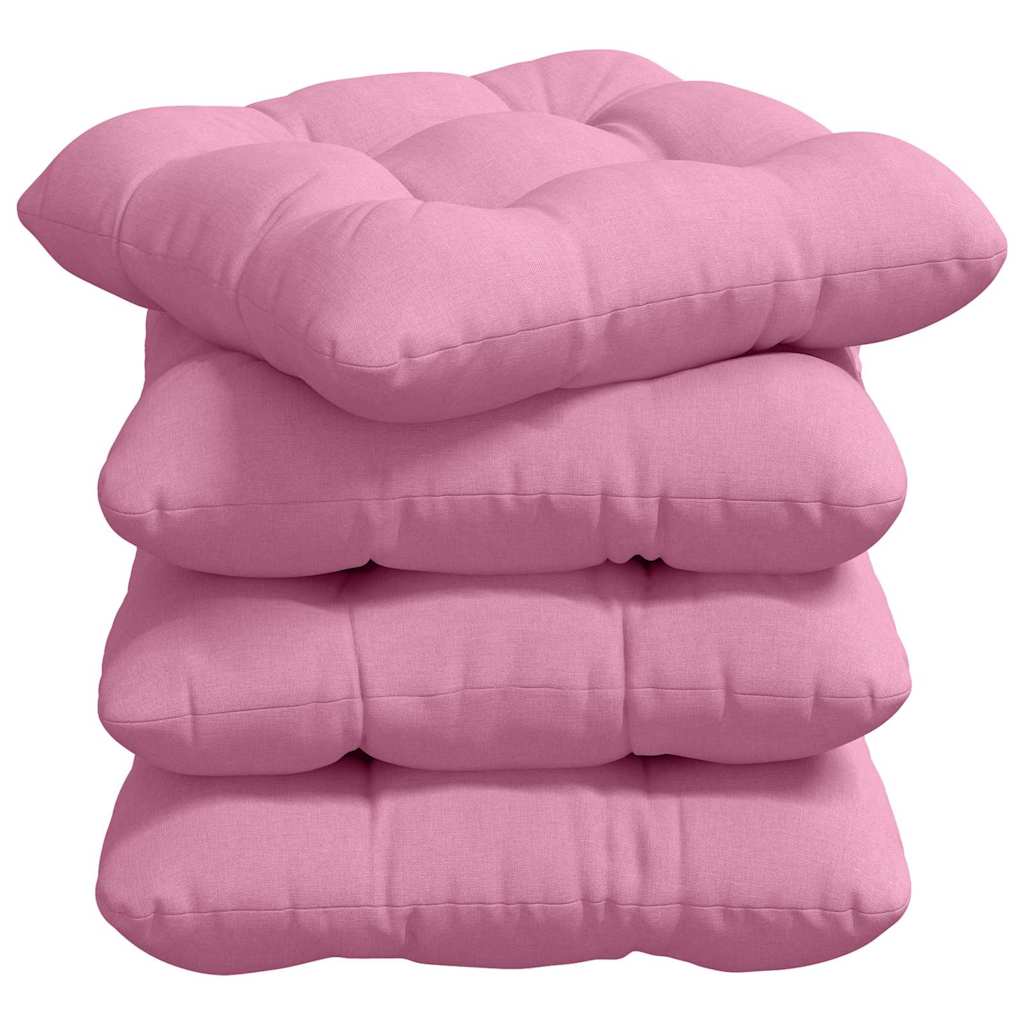 Coussins de chaise 4 pcs Rose 40 x 40 x 12 cm Tissu