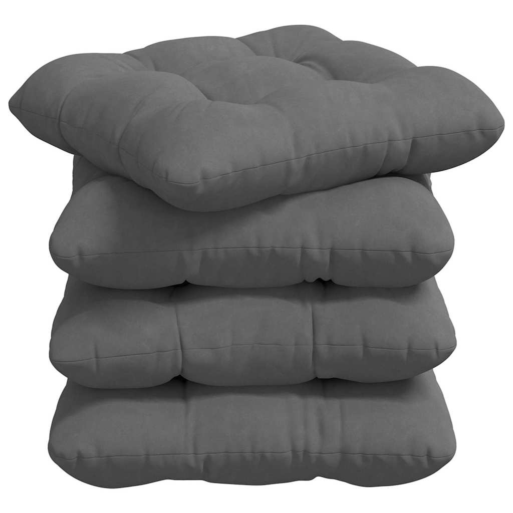 Sitzkissen 4 pcs Dunkelgrau 40 x 40 cm Mikrofaserstoff
