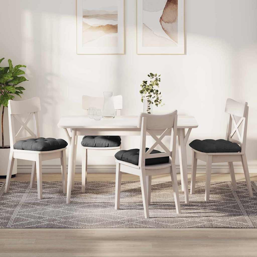 Coussins d'assise 4 pcs Gris foncé 40 x 40 cm Tissu côtelé
