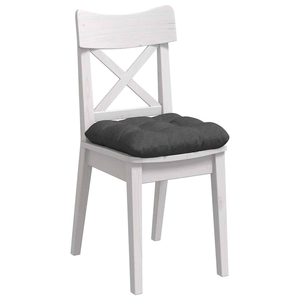 Coussins d'assise 4 pcs Gris foncé 40 x 40 cm Tissu côtelé