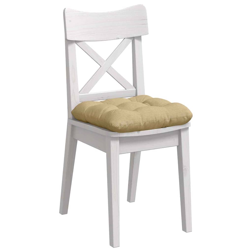 Coussins de chaise 4 pcs Gris-Vert 40 x 40 cm Velours côtelé