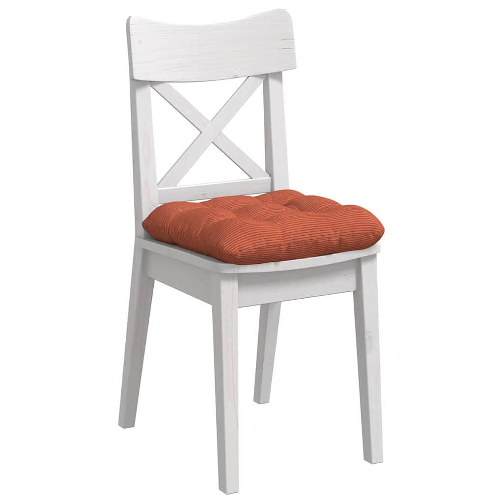 Coussins de chaise 4 pcs Rouge-Orange 40 x 40 cm Velours côtelé