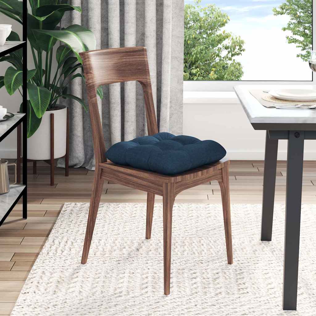 Seat Cushions 4 pcs Blue 45 x 45 x 12 cm Fabric