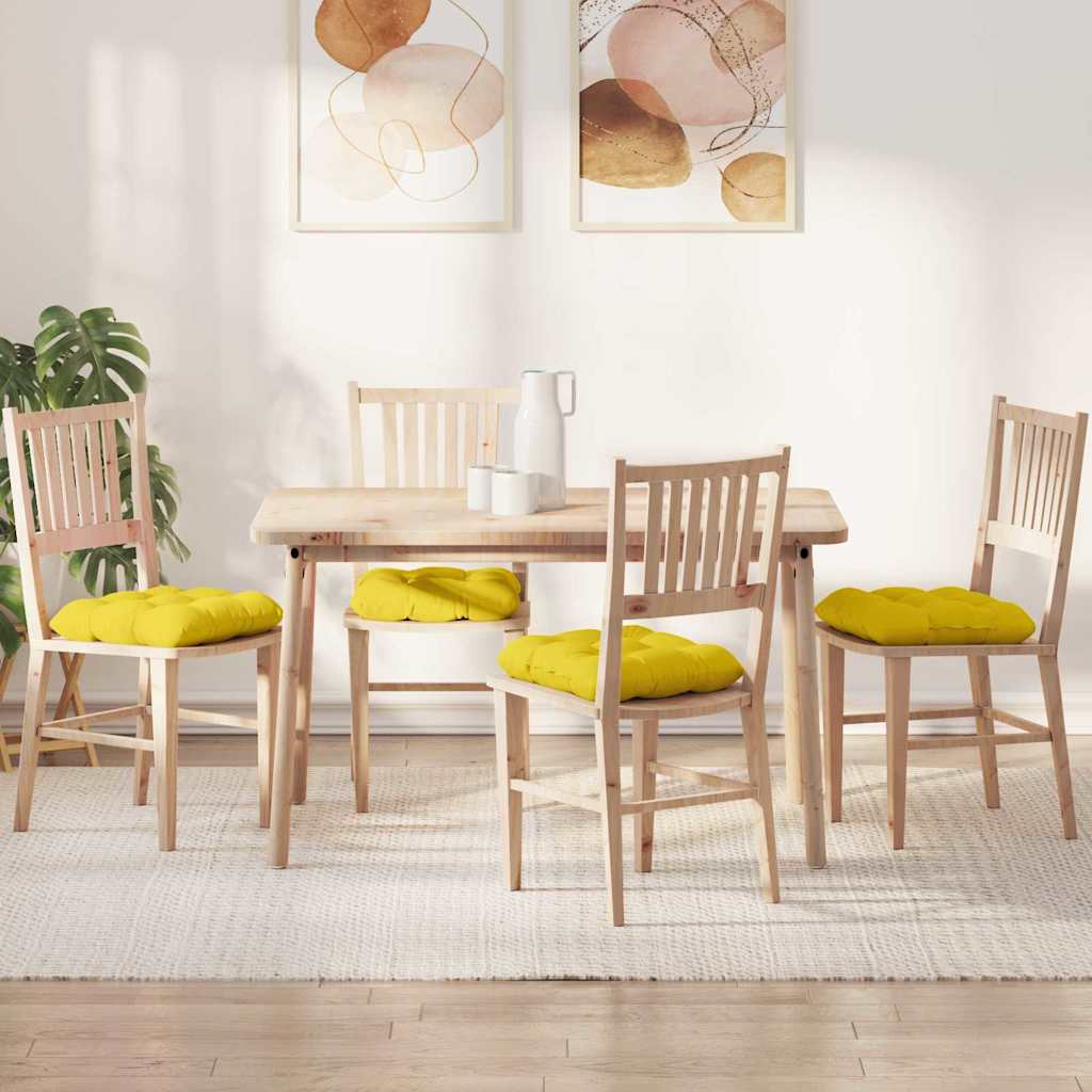 Coussins de chaise 4 pcs Jaune clair 45 x 45 x 12 cm Tissu