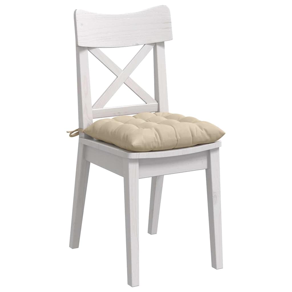 Coussins de chaise 4 pièces Crème 40 x 40 x 6 cm Microfibre