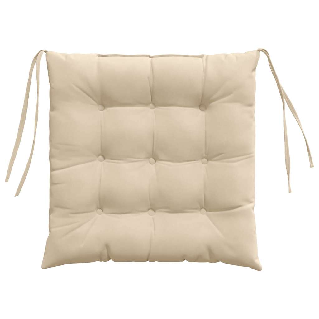 Coussins de chaise 4 pièces Crème 40 x 40 x 6 cm Microfibre