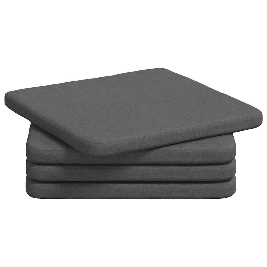 Coussins de chaise 4 pcs Gris foncé 40 x 40 x 3 cm Tissu