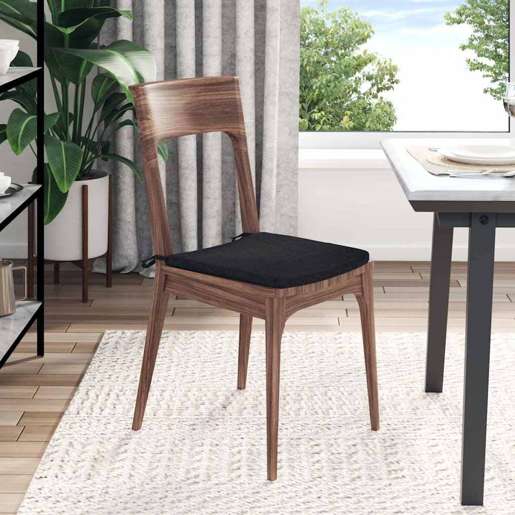 Coussins de chaise 4 pcs Noir 40 x 40 x 3 cm Tissu