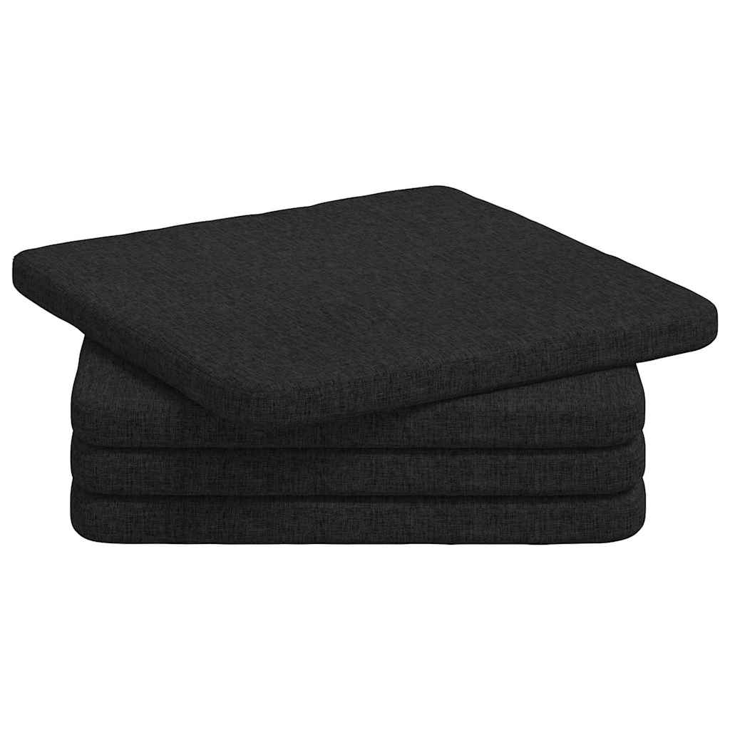 Coussins de chaise 4 pcs Noir 40 x 40 x 3 cm Tissu
