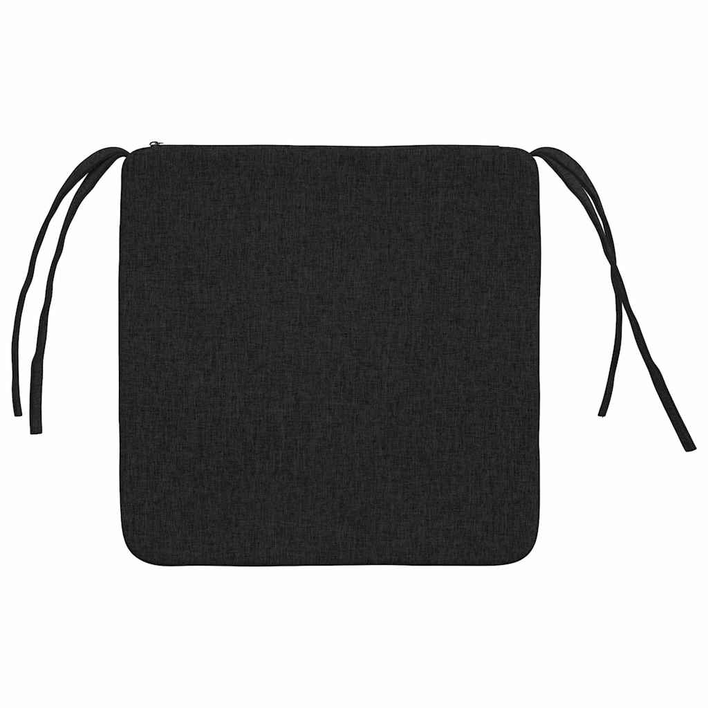 Coussins de chaise 4 pcs Noir 40 x 40 x 3 cm Tissu