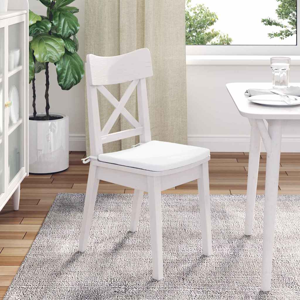 Coussins de chaise 4 pièces Blanc 40 x 40 x 3 cm Tissu