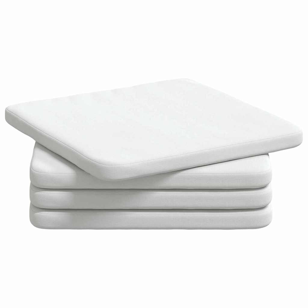 Coussins de chaise 4 pièces Blanc 40 x 40 x 3 cm Tissu