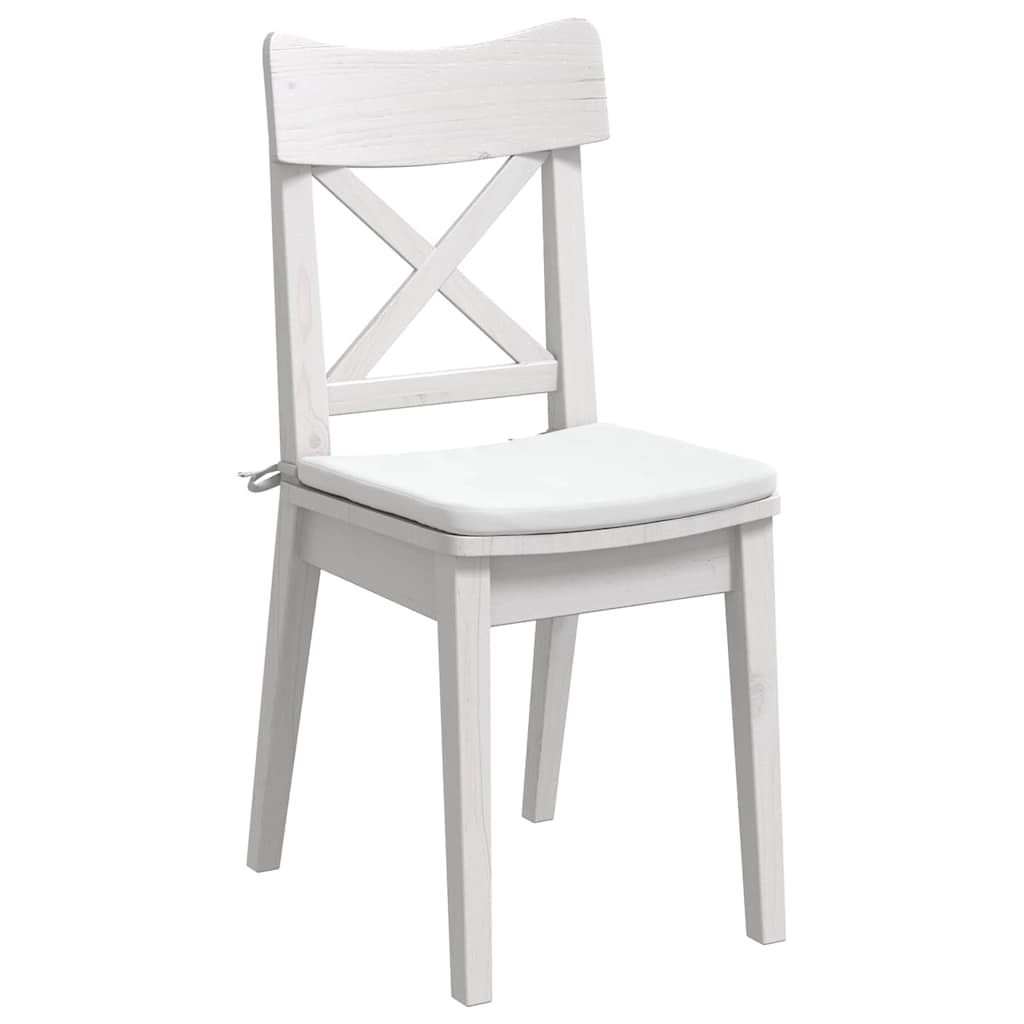 Coussins de chaise 4 pièces Blanc 40 x 40 x 3 cm Tissu