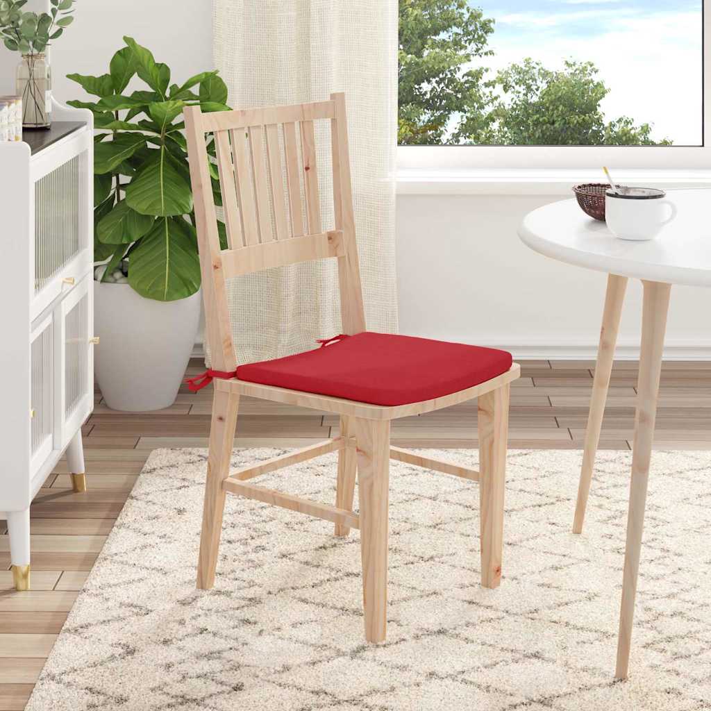 Seat Cushions 4 pcs Red 40 x 40 x 3 cm Fabric