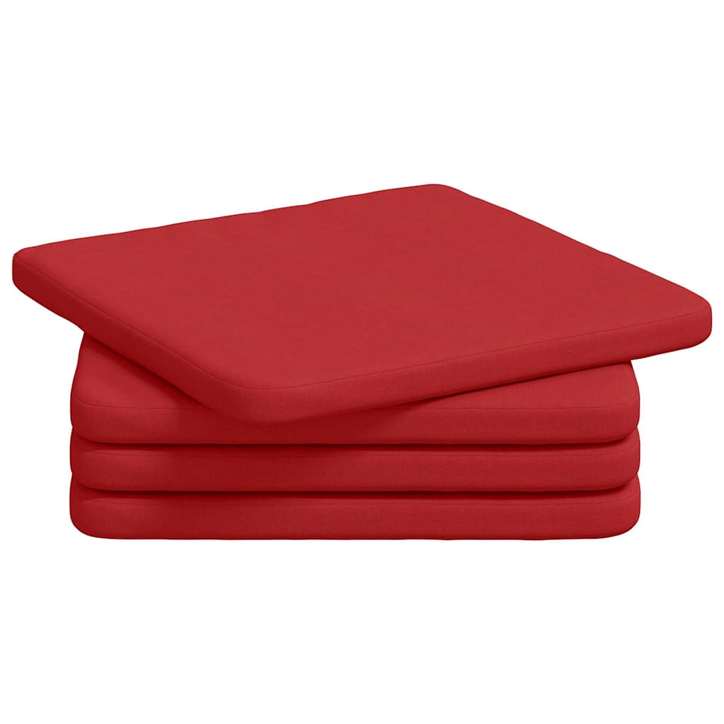 Seat Cushions 4 pcs Red 40 x 40 x 3 cm Fabric