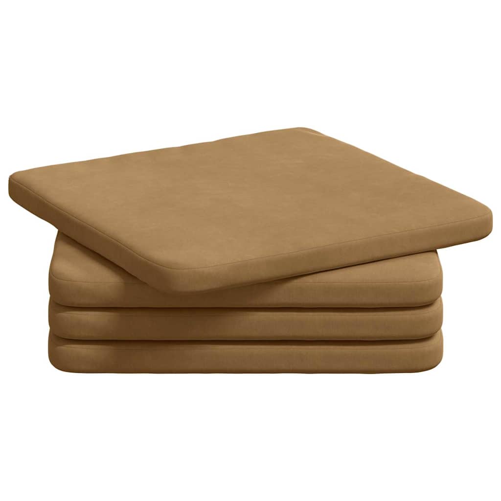 Sitzkissen 4 pcs Braun 40 x 40 x 3 cm Samt
