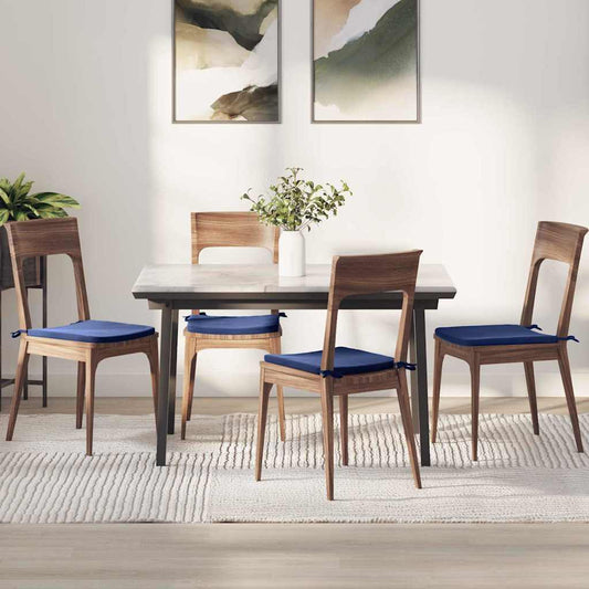 Coussins d'assise 4 pcs bleu police 40 x 40 x 3 cm velours