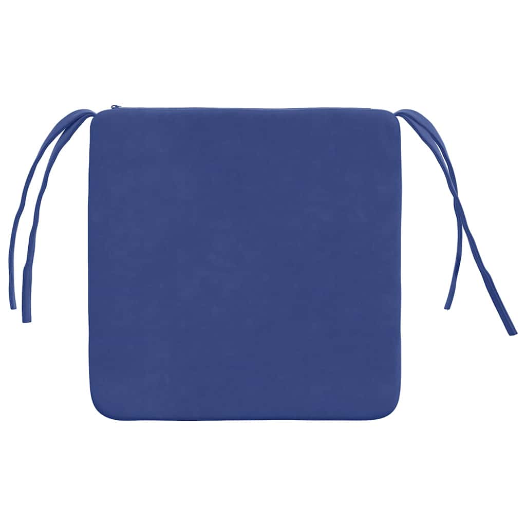 Coussins d'assise 4 pcs bleu police 40 x 40 x 3 cm velours