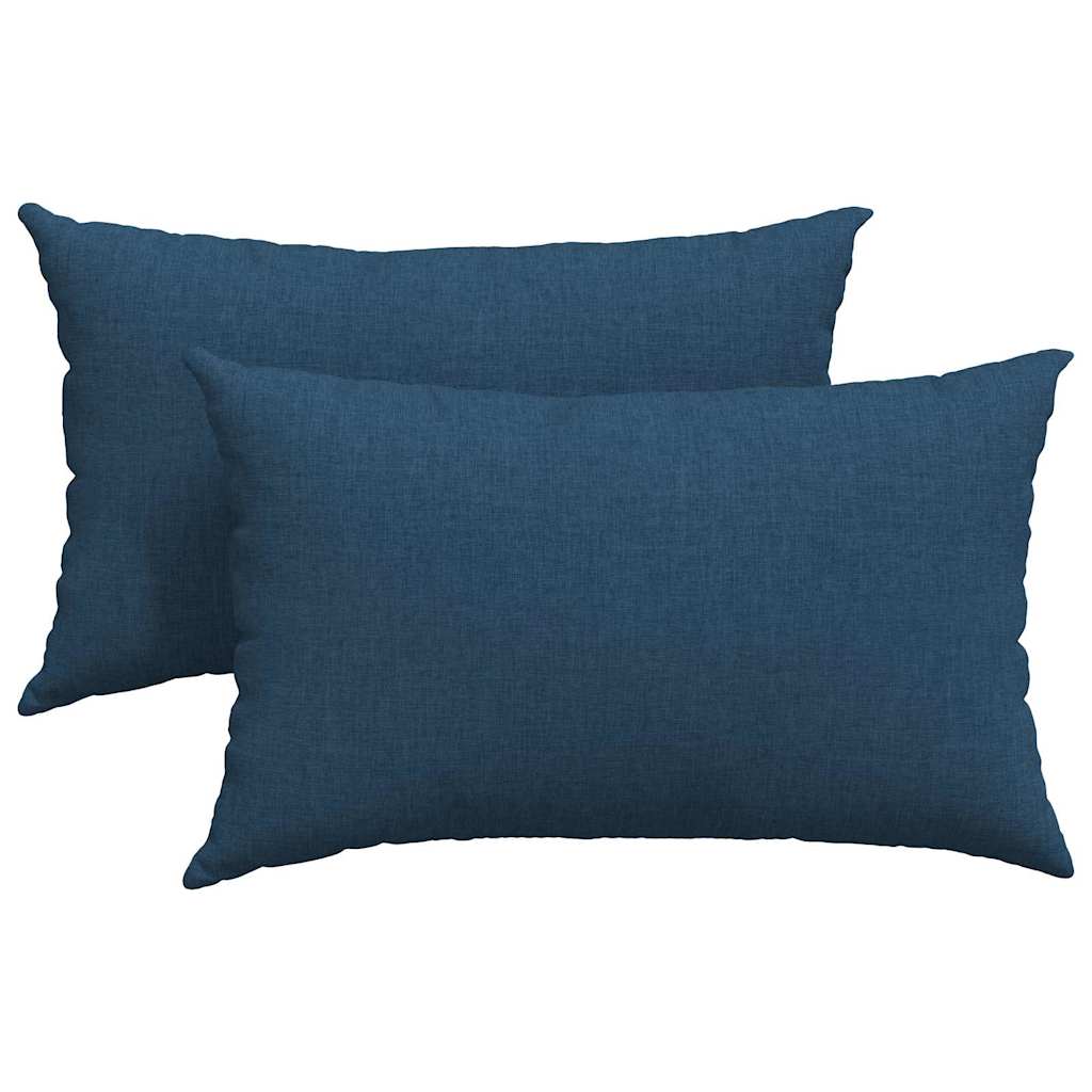 Coussins de canapé 2 pcs Bleu 50 x 30 cm Tissu