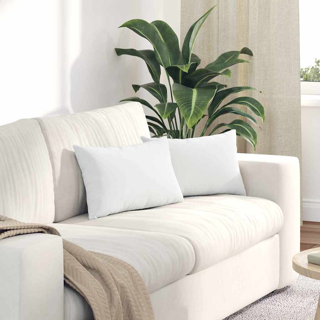 Sofa Cushions 2 pcs White 50 x 30 cm Fabric