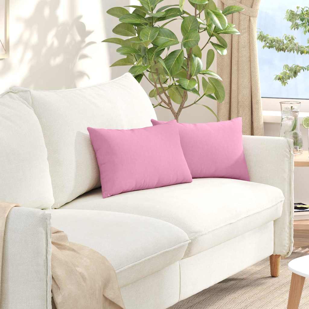 Couch Cushions 2 pcs Pink 50 x 30 cm Fabric