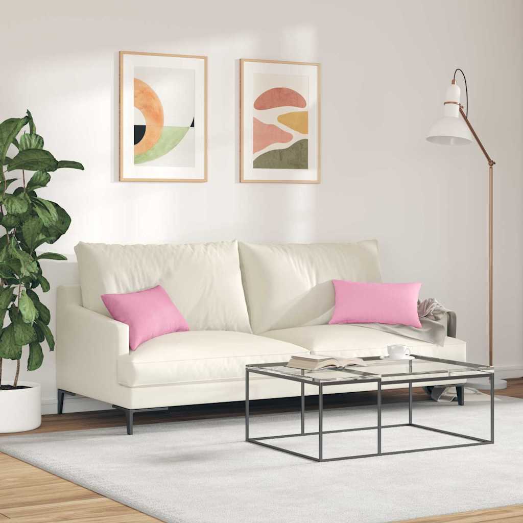 Couch Cushions 2 pcs Pink 50 x 30 cm Fabric