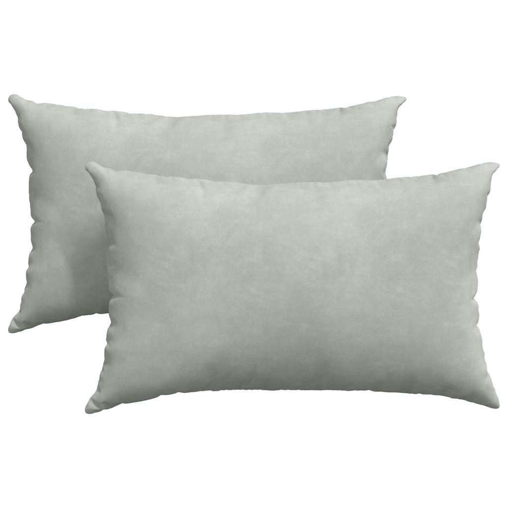 Sofa Cushions 2 Pieces Light Grey 50 x 30 cm Corduroy Fabric