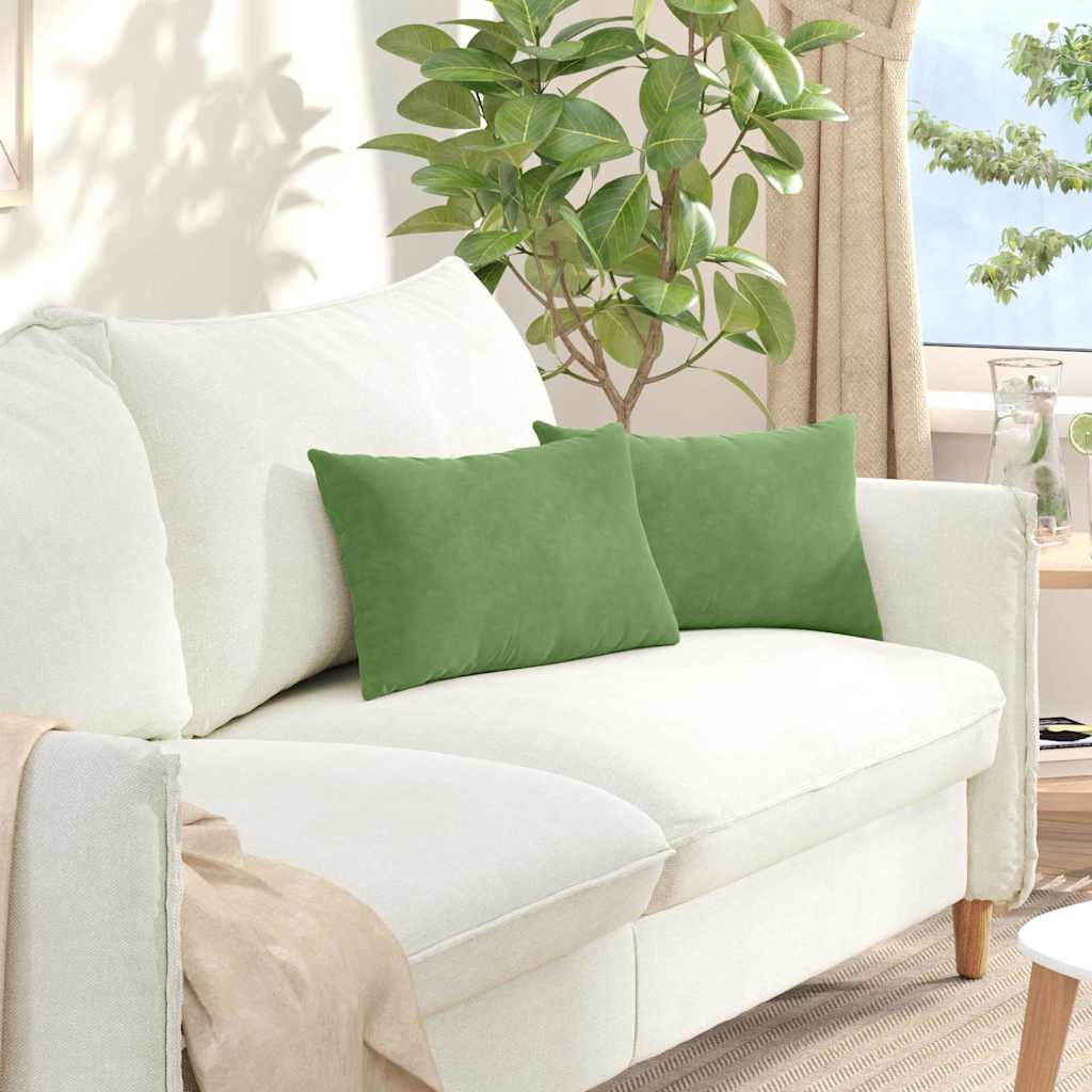Sofa Cushions 2 Pieces Light Green 50 x 30 cm Corduroy Fabric