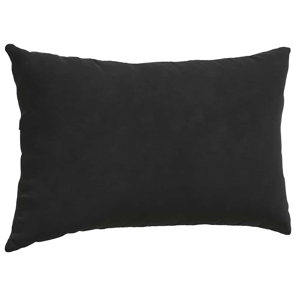 Coussins de canapé 2 pièces Noir 50 x 30 cm Tissu côtelé