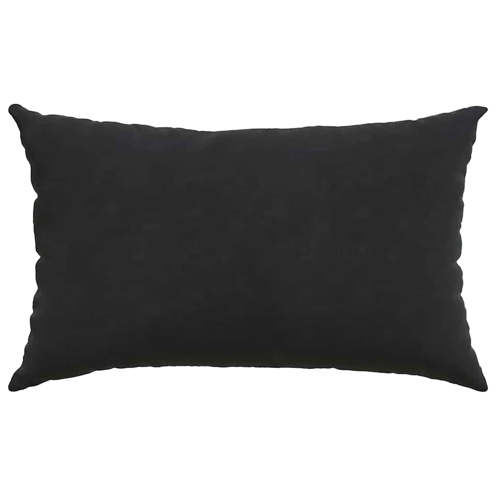 Coussins de canapé 2 pièces Noir 50 x 30 cm Tissu côtelé
