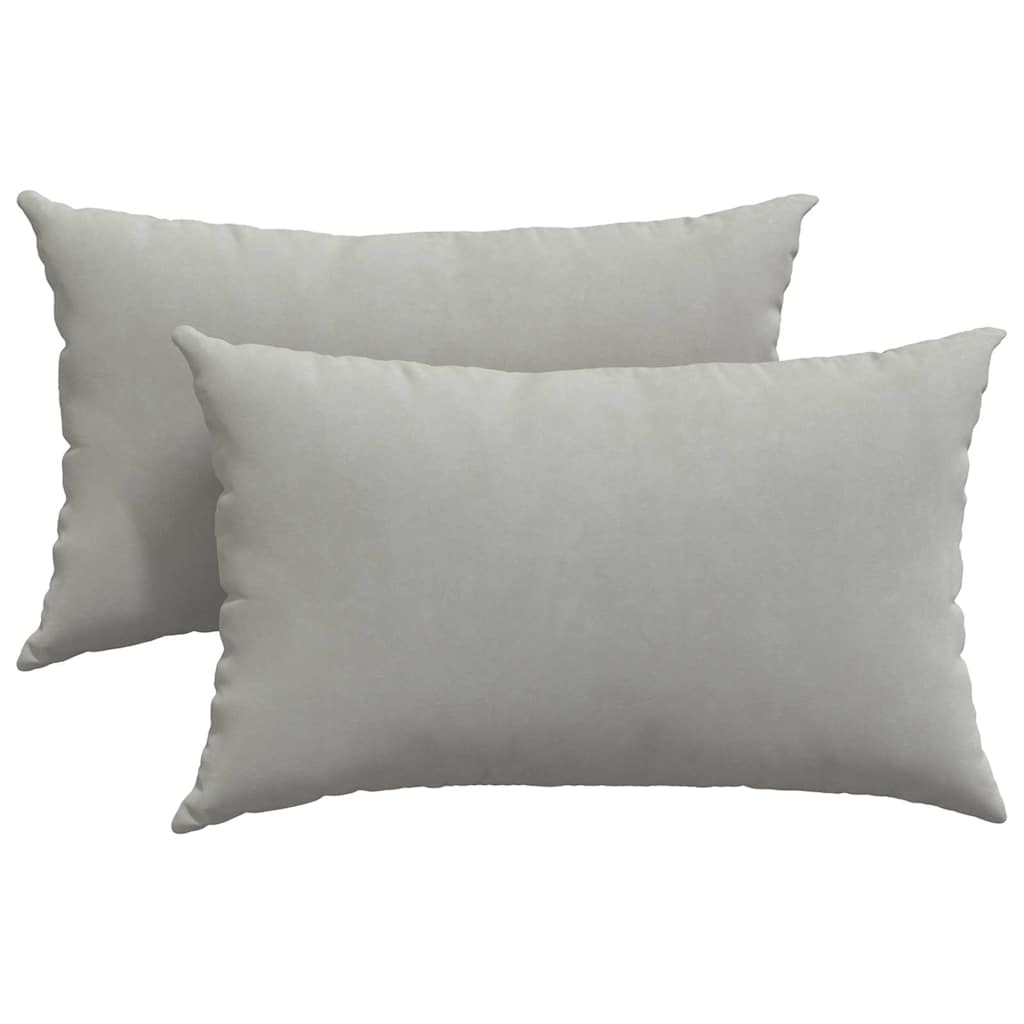 Sofa cushions 2 pieces light grey 50 x 30 cm fabric