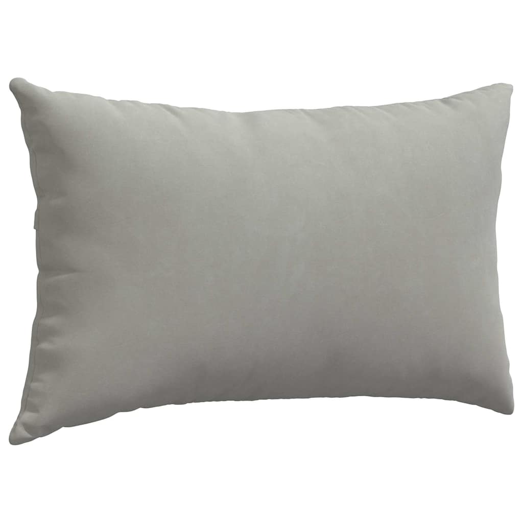 Sofa cushions 2 pieces light grey 50 x 30 cm fabric