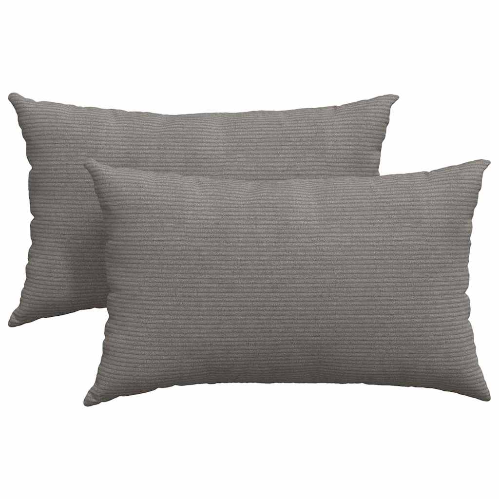 Coussins de canapé 2 pièces gris clair 50 x 30 cm en velours côtelé